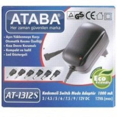 Ataba AT-1312S 3-12V 1AH Adaptör