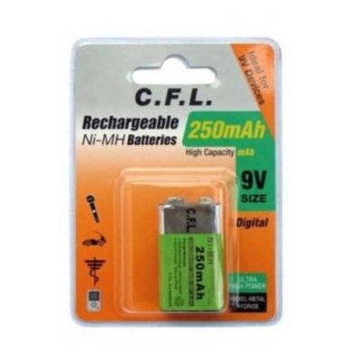 CFL 9V 250 mAh Şarjlı Pil