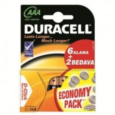 Duracell AAA Kumanda Pili 8li