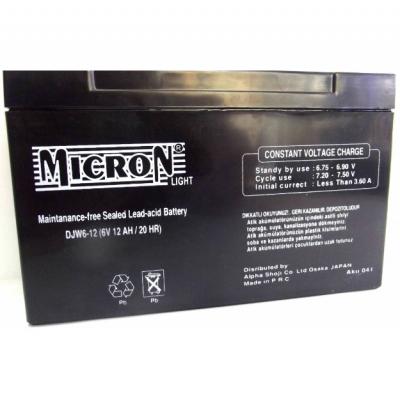 Micron 6V 12Ah Bakımsız Kuru Akü