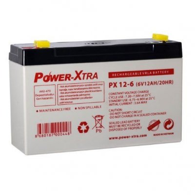 Power-Xtra 6V 12Ah Bakımsız Akü