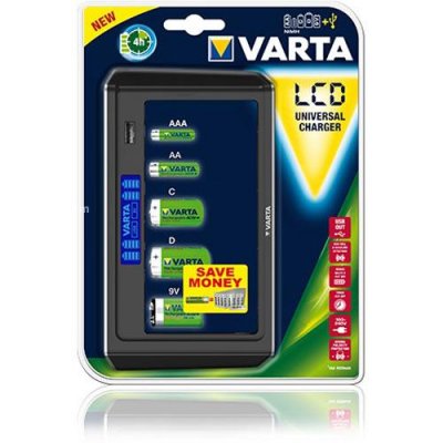 Varta 57678 LCD Universal USB AA, AAA, C, D, 9V  Pil Şarj Cihazı