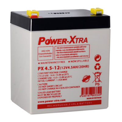 Power-Xtra 12V 4.5 Ah Bakımsız Kuru Akü