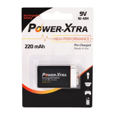 Power-Xtra 9V 220Mah Şarjlı Pil